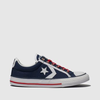converse navy & white star player ev lo trainers junior converse navy & white star player ev lo trainers junior
