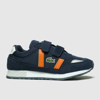 lacoste navy & orange partner trainers junior lacoste navy & orange partner trainers junior