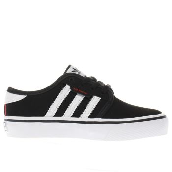 ADIDAS BLACK & WHITE SEELEY BOYS JUNIOR TRAINERS ADIDAS BLACK & WHITE SEELEY BOYS JUNIOR TRAINERS