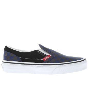 VANS BLACK AND BLUE SLIP ON CHECKERBOARD BOYS JUNIOR TRAINERS VANS BLACK AND BLUE SLIP ON CHECKERBOARD BOYS JUNIOR TRAINERS