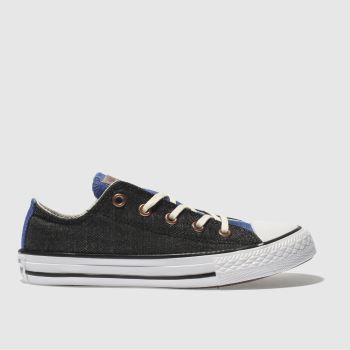 CONVERSE BLACK AND BLUE CHUCK TAYLOR ALL STAR LO TRAINERS JUNIOR CONVERSE BLACK AND BLUE CHUCK TAYLOR ALL STAR LO TRAINERS JUNIOR