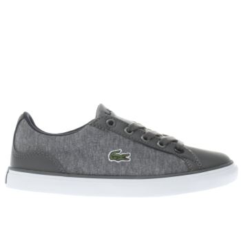 LACOSTE GREY LEROND BOYS JUNIOR TRAINERS LACOSTE GREY LEROND BOYS JUNIOR TRAINERS
