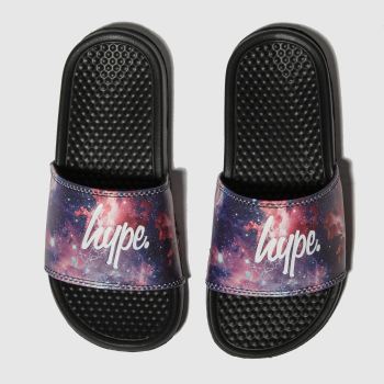 hype black & purple fired up sliders sandals junior hype black & purple fired up sliders sandals junior