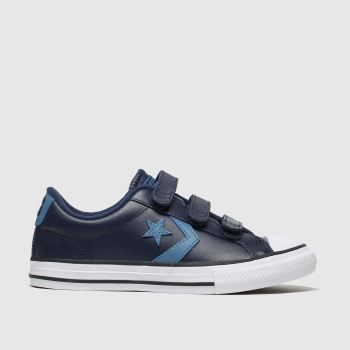 converse navy & pl blue star player 3v lo trainers junior converse navy & pl blue star player 3v lo trainers junior