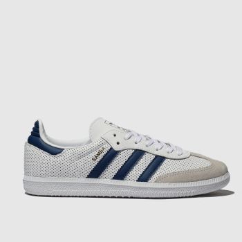 ADIDAS WHITE & BLUE SAMBA OG TRAINERS YOUTH ADIDAS WHITE & BLUE SAMBA OG TRAINERS YOUTH