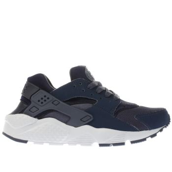 NIKE NAVY & WHITE HUARACHE RUN BOYS YOUTH TRAINERS NIKE NAVY & WHITE HUARACHE RUN BOYS YOUTH TRAINERS