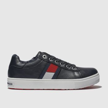 tommy hilfiger navy & white flag lace up sneaker trainers youth tommy hilfiger navy & white flag lace up sneaker trainers youth