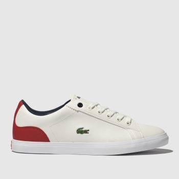 lacoste white & red lerond trainers youth lacoste white & red lerond trainers youth