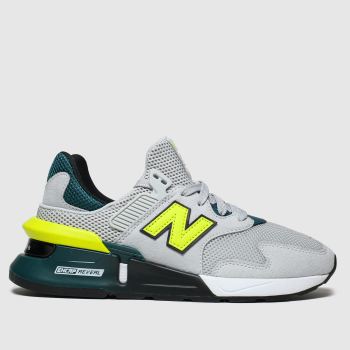 new balance grey & lime 997 trainers youth new balance grey & lime 997 trainers youth