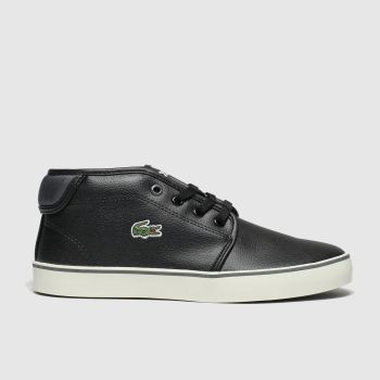lacoste black & grey ampthill trainers youth lacoste black & grey ampthill trainers youth