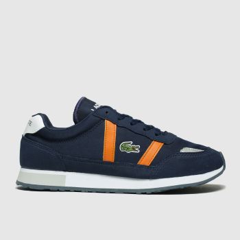 lacoste navy & orange partner trainers youth lacoste navy & orange partner trainers youth