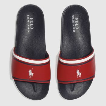 POLO RALPH LAUREN NAVY & RED QUILTON SLIDE TRAINERS YOUTH POLO RALPH LAUREN NAVY & RED QUILTON SLIDE TRAINERS YOUTH
