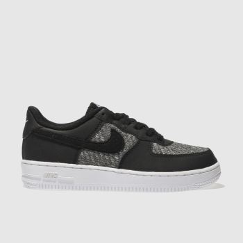 NIKE BLACK & GREY AIR FORCE 1 TRAINERS YOUTH NIKE BLACK & GREY AIR FORCE 1 TRAINERS YOUTH