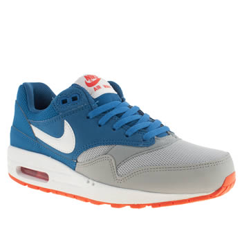kids nike grey & navy air max 1 trainers kids nike grey & navy air max 1 trainers