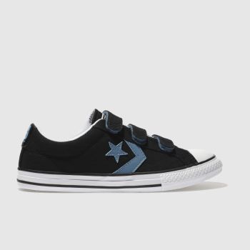 CONVERSE BLACK AND BLUE STAR PLAYER OX TRAINERS YOUTH CONVERSE BLACK AND BLUE STAR PLAYER OX TRAINERS YOUTH