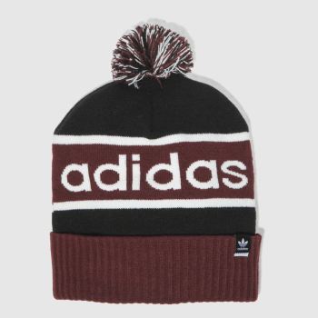 accessories adidas black & burgundy pompom beanie accessories adidas black & burgundy pompom beanie