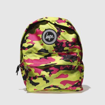 ACCESSORIES HYPE BLACK & GREEN FLURO SPLASH CAMO BACKPACK ACCESSORIES HYPE BLACK & GREEN FLURO SPLASH CAMO BACKPACK