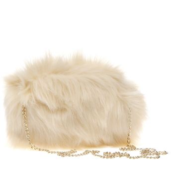 ACCESSORIES MISSGUIDED CREAM FAUX FUR CLUTCH BAG ACCESSORIES MISSGUIDED CREAM FAUX FUR CLUTCH BAG