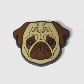 ACCESSORIES JIBBITZ BEIGE & BROWN PUG FACE ACCESSORIES JIBBITZ BEIGE & BROWN PUG FACE