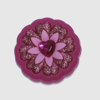 ACCESSORIES JIBBITZ PINK RHINESTONE HEART FLOWER ACCESSORIES JIBBITZ PINK RHINESTONE HEART FLOWER