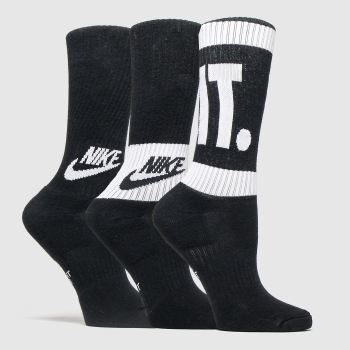 accessories nike black & white kids crew socks 3 pk accessories nike black & white kids crew socks 3 pk