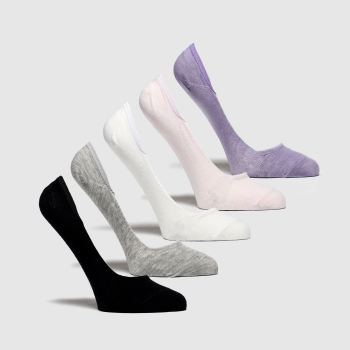 accessories schuh purple & white s/m casual 5pk accessories schuh purple & white s/m casual 5pk