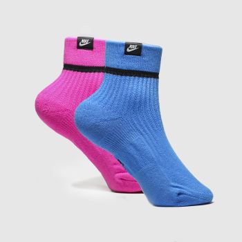 accessories nike pink & blue snkr sox 2pk accessories nike pink & blue snkr sox 2pk