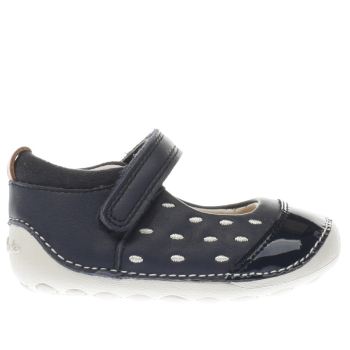 CLARKS NAVY & WHITE LITTLE LOU GIRLS TODDLER SHOES CLARKS NAVY & WHITE LITTLE LOU GIRLS TODDLER SHOES