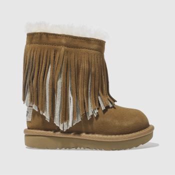 UGG TAN CLASSIC SHORT II FRINGE GIRLS TODDLER BOOTS UGG TAN CLASSIC SHORT II FRINGE GIRLS TODDLER BOOTS