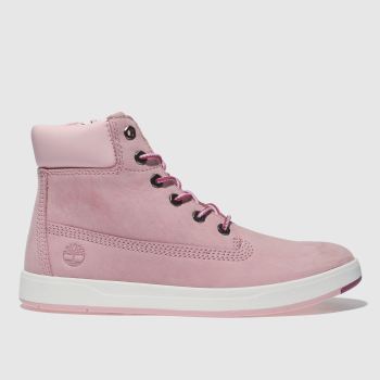 TIMBERLAND PALE PINK DAVIS SQUARE 6INCH BOOTS JUNIOR TIMBERLAND PALE PINK DAVIS SQUARE 6INCH BOOTS JUNIOR