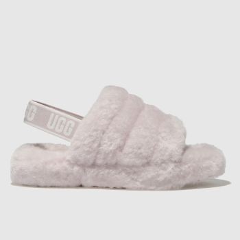 UGG PALE PINK FLUFF YEAH SLIDE BOOTS JUNIOR UGG PALE PINK FLUFF YEAH SLIDE BOOTS JUNIOR