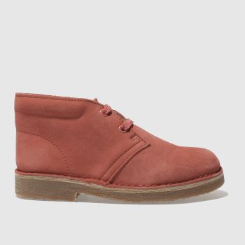 CLARKS ORIGINALS PINK DESERT BOOTS JUNIOR CLARKS ORIGINALS PINK DESERT BOOTS JUNIOR