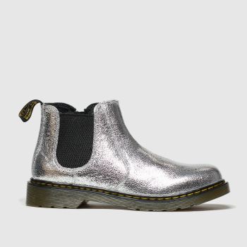 dr martens silver 2976 crinkle metallic boots junior dr martens silver 2976 crinkle metallic boots junior