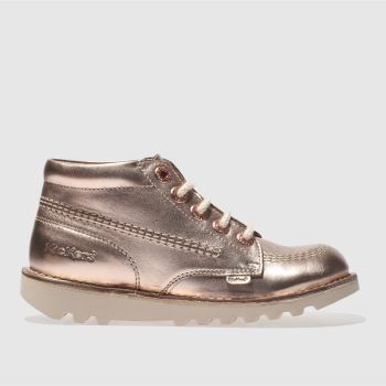 KICKERS ROSE GOLD KICK HI GIRLS JUNIOR BOOTS KICKERS ROSE GOLD KICK HI GIRLS JUNIOR BOOTS