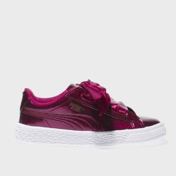 PUMA BURGUNDY BASKET HEART GLAM TRAINERS TODDLER PUMA BURGUNDY BASKET HEART GLAM TRAINERS TODDLER