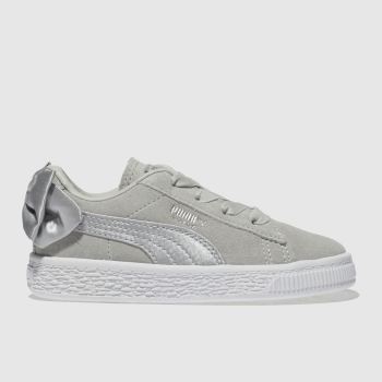 PUMA LIGHT GREY SUEDE BOW TRAINERS TODDLER PUMA LIGHT GREY SUEDE BOW TRAINERS TODDLER