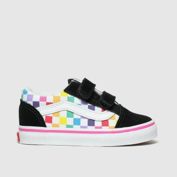 VANS BLACK & PINK OLD SKOOL V TRAINERS TODDLER VANS BLACK & PINK OLD SKOOL V TRAINERS TODDLER