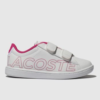 lacoste white & pink carnaby evo trainers toddler lacoste white & pink carnaby evo trainers toddler