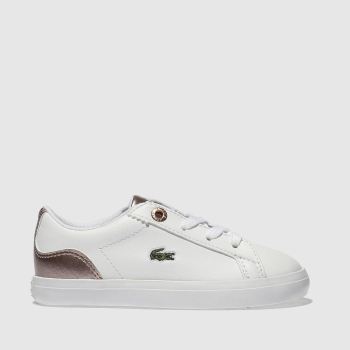 LACOSTE WHITE & PINK LEROND TRAINERS TODDLER LACOSTE WHITE & PINK LEROND TRAINERS TODDLER