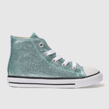 CONVERSE PALE BLUE ALL STAR HI GLITTER GIRLS TODDLER TRAINERS CONVERSE PALE BLUE ALL STAR HI GLITTER GIRLS TODDLER TRAINERS