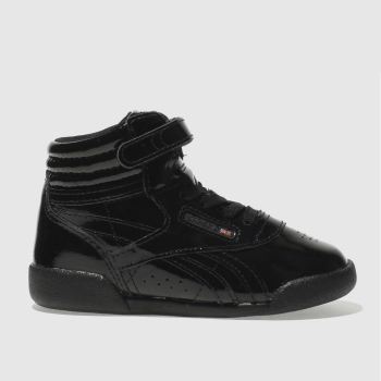 REEBOK BLACK FRESSTYLE HI PATENT TRAINERS TODDLER REEBOK BLACK FRESSTYLE HI PATENT TRAINERS TODDLER