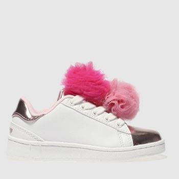 LELLI KELLY WHITE & PINK PON PON SNEAKER GIRLS TODDLER TRAINERS LELLI KELLY WHITE & PINK PON PON SNEAKER GIRLS TODDLER TRAINERS
