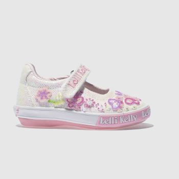 LELLI KELLY WHITE & PINK GLITTER BUTTERFLY DOLLY GIRLS TODDLER SHOES LELLI KELLY WHITE & PINK GLITTER BUTTERFLY DOLLY GIRLS TODDLER SHOES