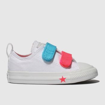 converse white & pink all star 2v lo trainers toddler converse white & pink all star 2v lo trainers toddler