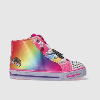 SKECHERS PINK & YELLOW SHUFFLES PATCHY PARTY TRAINERS TODDLER SKECHERS PINK & YELLOW SHUFFLES PATCHY PARTY TRAINERS TODDLER