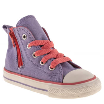 kids converse lilac all star side zip hi trainers kids converse lilac all star side zip hi trainers