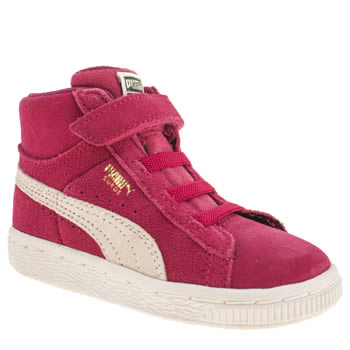 kids puma pink suede classic mid trainers kids puma pink suede classic mid trainers