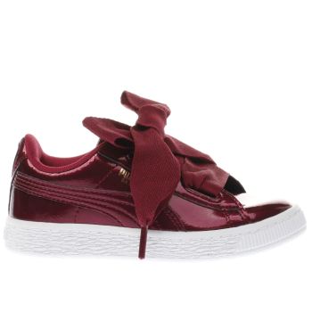 PUMA BURGUNDY BASKET HEART GLAM GIRLS JUNIOR TRAINERS PUMA BURGUNDY BASKET HEART GLAM GIRLS JUNIOR TRAINERS