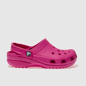 CROCS PINK CLASSIC CLOG TRAINERS JUNIOR CROCS PINK CLASSIC CLOG TRAINERS JUNIOR