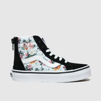 vans black & pale blue sk8-hi zip trainers junior vans black & pale blue sk8-hi zip trainers junior